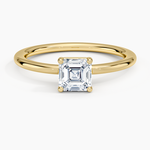 Gwen Perfect Fit Solitaire Ring Yellow Gold 18k Asscher Engagement Ring