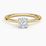 Gwen Perfect Fit Solitaire Ring Yellow Gold 18k Cushion Engagement Ring