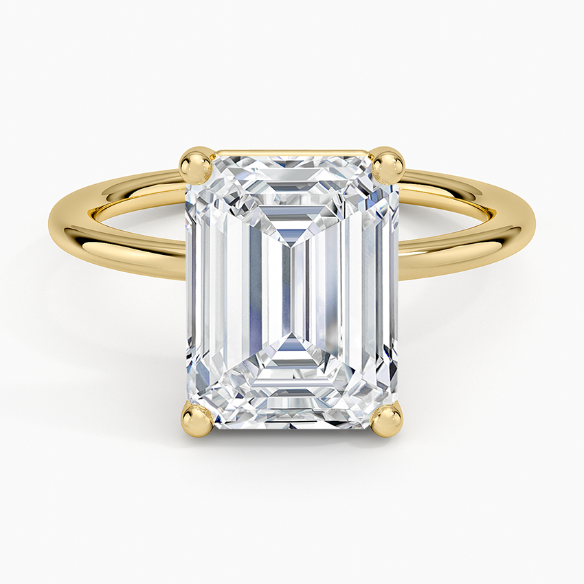 Gwen Perfect Fit Solitaire Ring Yellow Gold 18k Emerald Engagement Ring