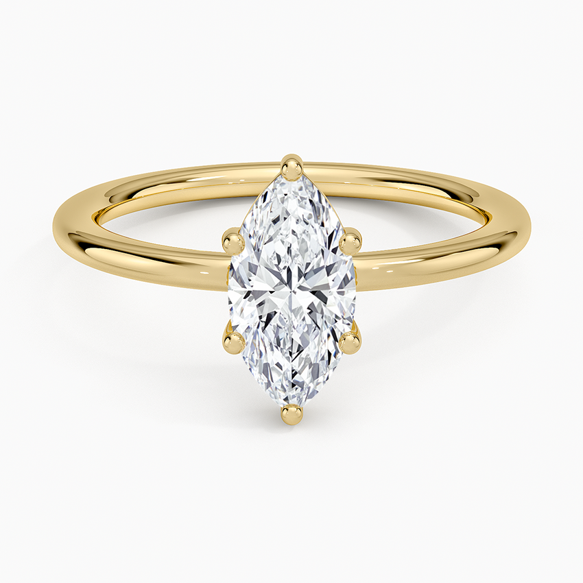 Gwen Perfect Fit Solitaire Ring Yellow Gold 18k Marquise Engagement Ring
