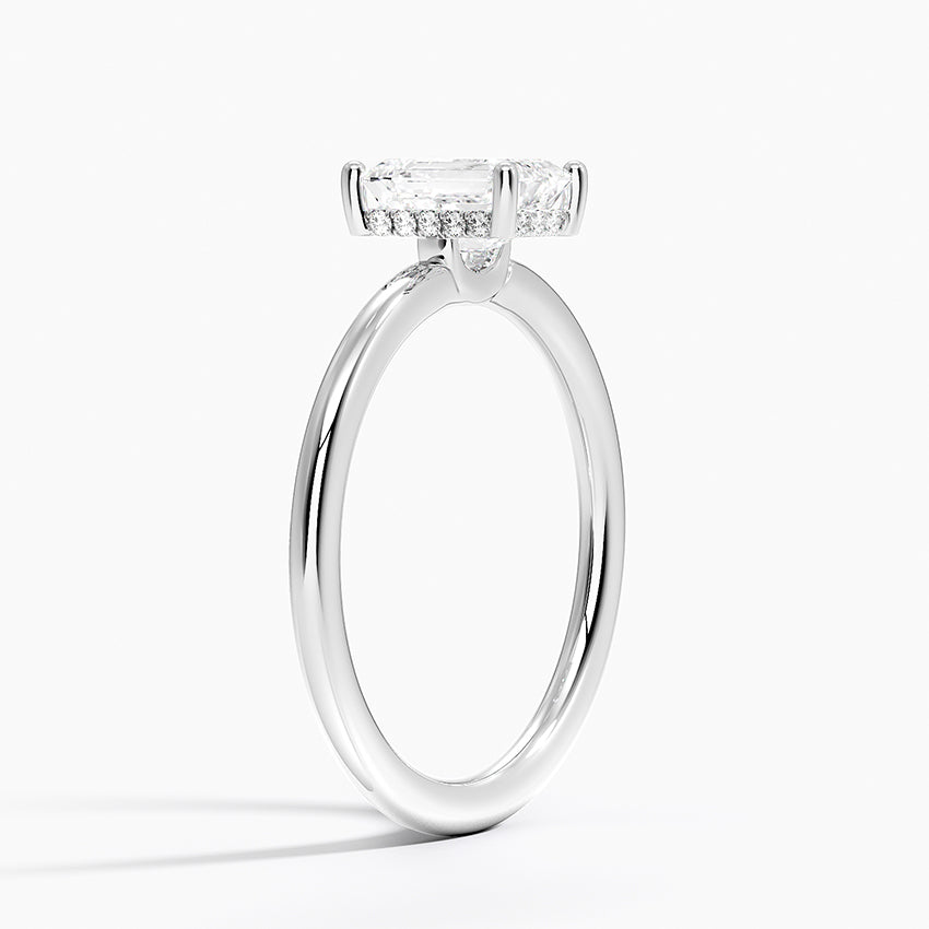 Gwen Perfect Fit Hidden Halo Diamond Ring Platinum Emerald Engagement Ring
