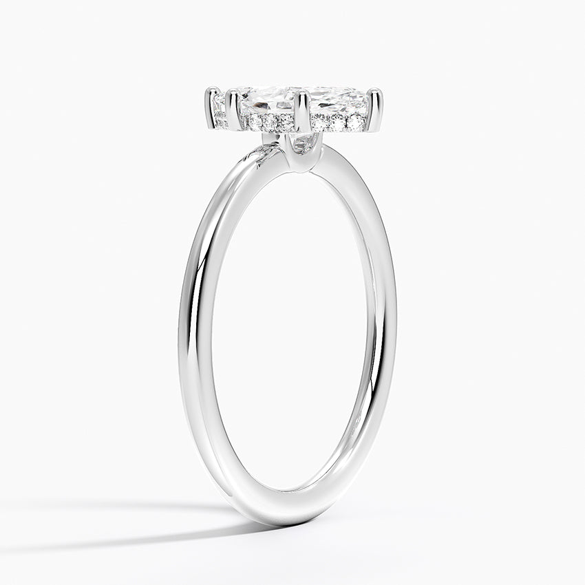 Gwen Perfect Fit Hidden Halo Diamond Ring Platinum Marquise Engagement Ring