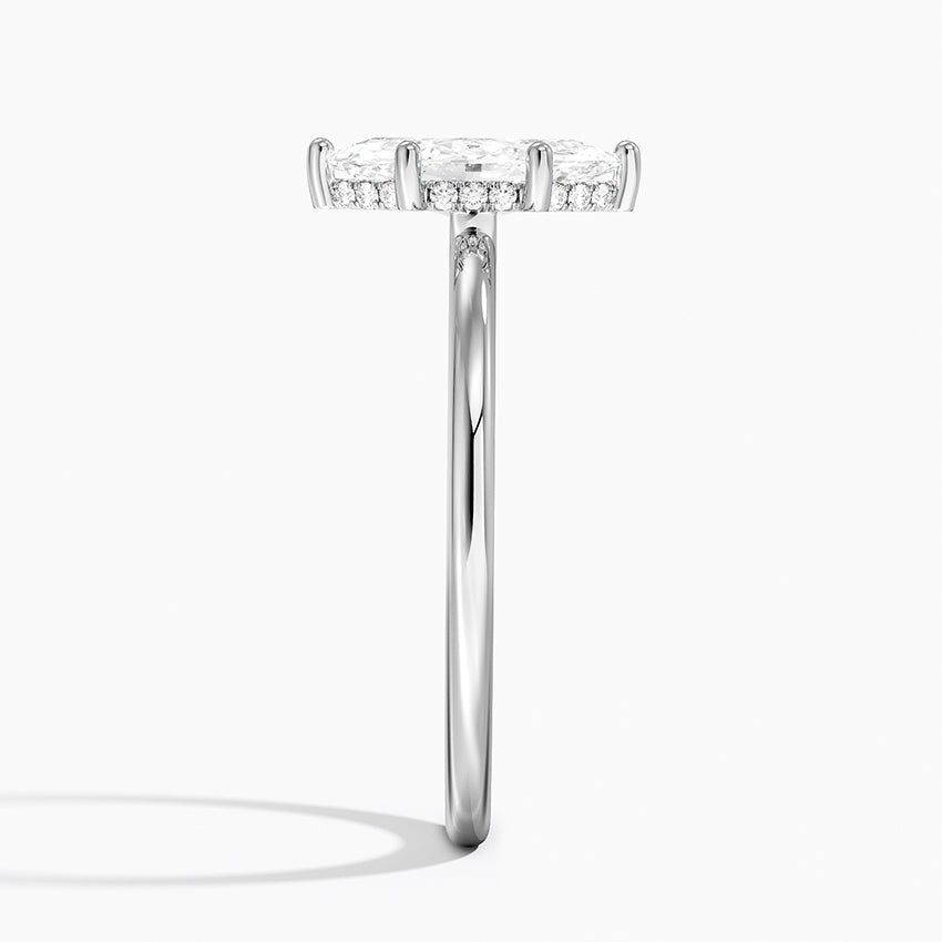 Gwen Perfect Fit Hidden Halo Diamond Ring Platinum Marquise Engagement Ring