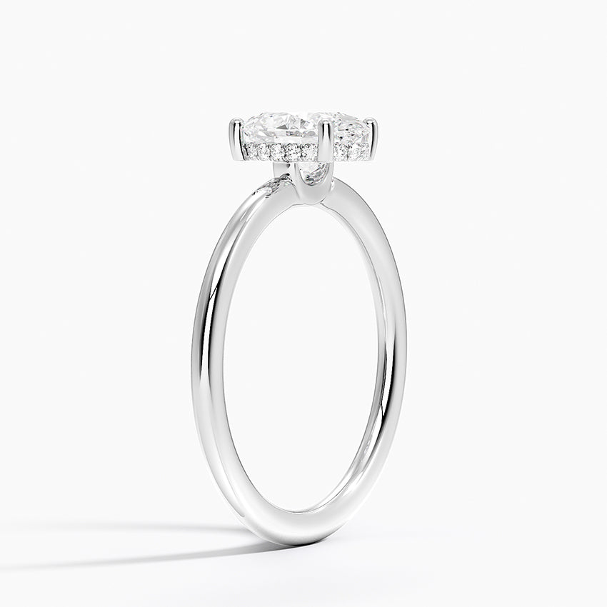 Gwen Perfect Fit Hidden Halo Diamond Ring Platinum Oval Engagement Ring