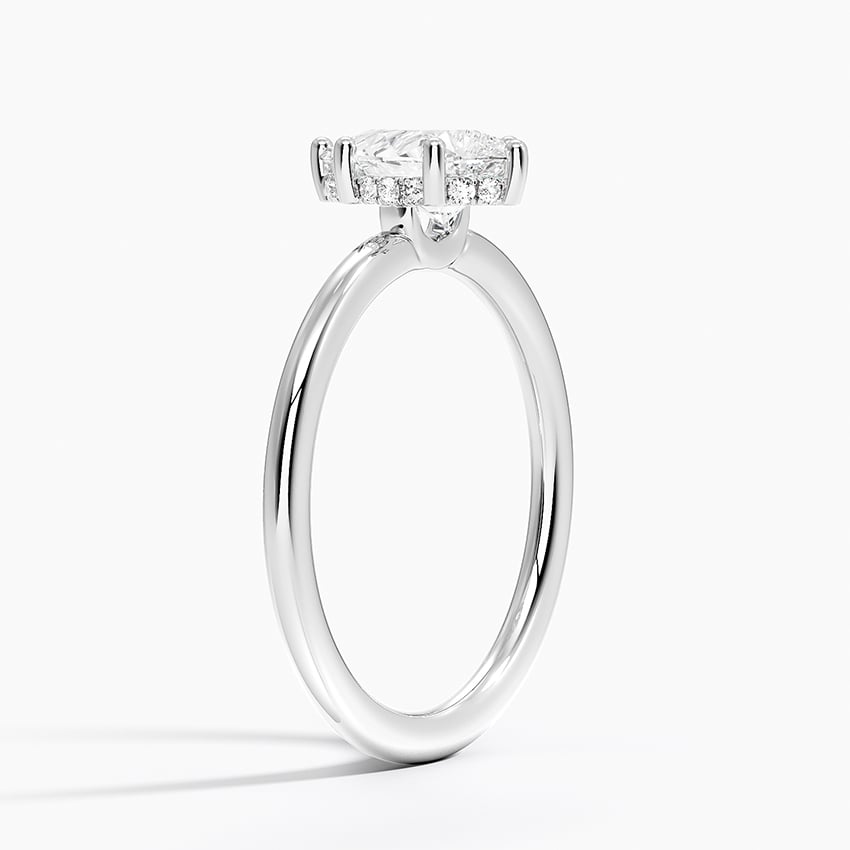 Gwen Perfect Fit Hidden Halo Diamond Ring Platinum Pear Engagement Ring