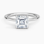 Gwen Perfect Fit Hidden Halo Diamond Ring Platinum Asscher Engagement Ring