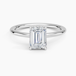 Gwen Perfect Fit Hidden Halo Diamond Ring Platinum Emerald Engagement Ring