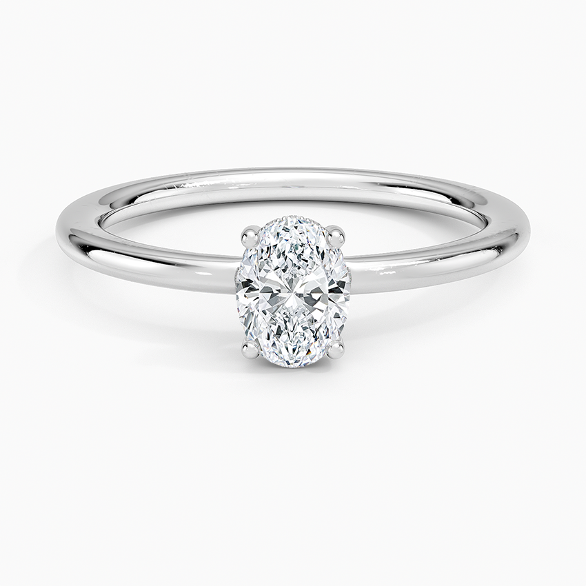 Gwen Perfect Fit Hidden Halo Diamond Ring Platinum Oval Engagement Ring