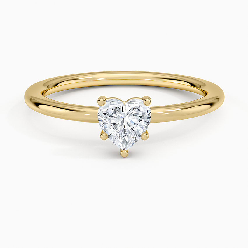 Gwen Perfect Fit Hidden Halo Diamond Ring Yellow Gold 18k Heart Engagement Ring