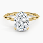 Gwen Perfect Fit Hidden Halo Diamond Ring Yellow Gold 18k Oval Engagement Ring