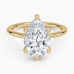Gwen Perfect Fit Hidden Halo Diamond Ring Yellow Gold 18k Pear Engagement Ring