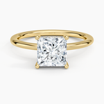 Gwen Perfect Fit Hidden Halo Diamond Ring Yellow Gold 18k Princess Engagement Ring