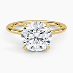 Gwen Perfect Fit Hidden Halo Diamond Ring Yellow Gold 18k Round Engagement Ring