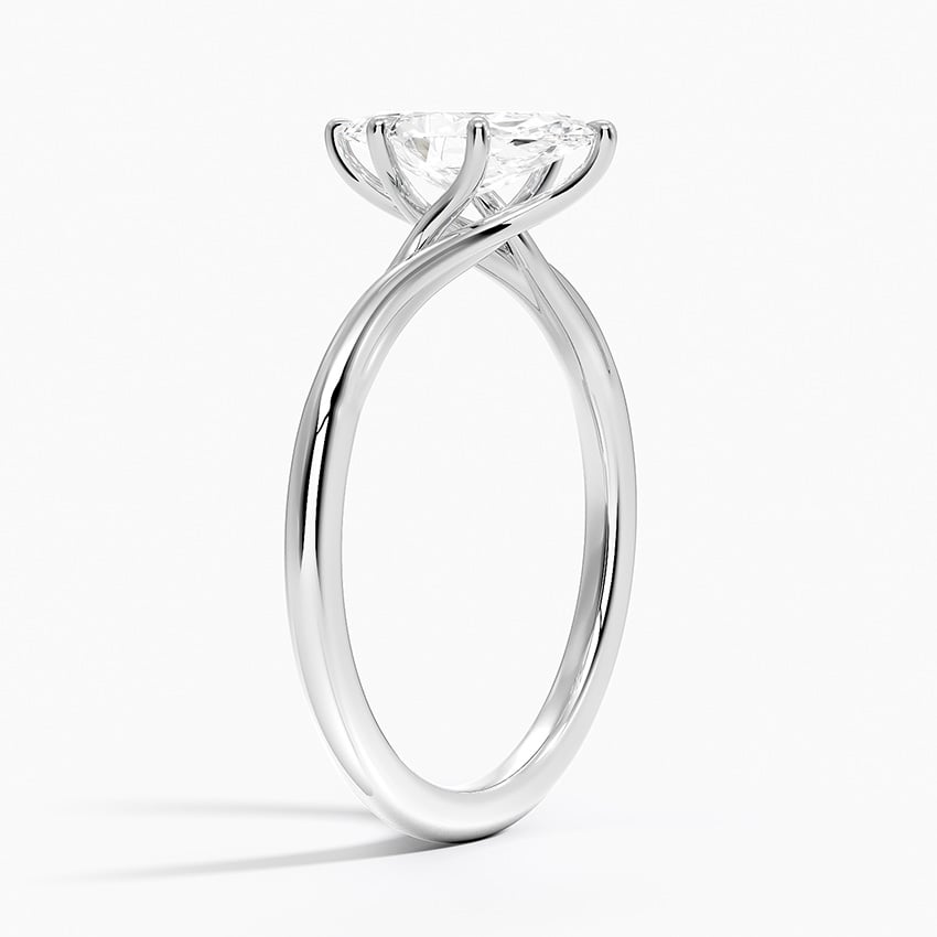 Delilah Twist Solitaire Ring Platinum Marquise Engagement Ring