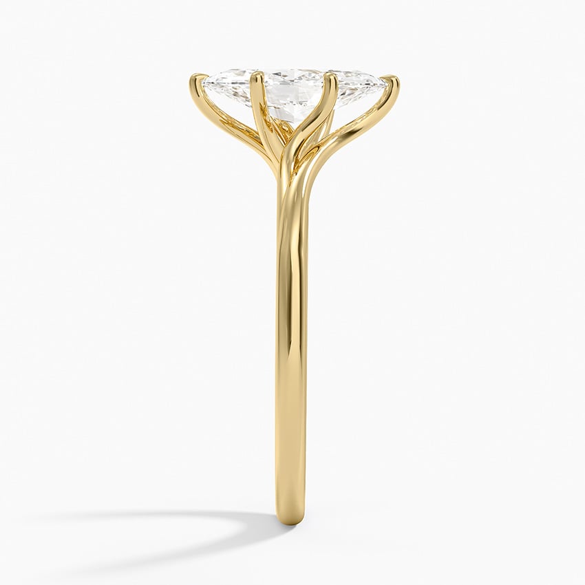 Delilah Twist Solitaire Ring Yellow Gold 18k Marquise Engagement Ring
