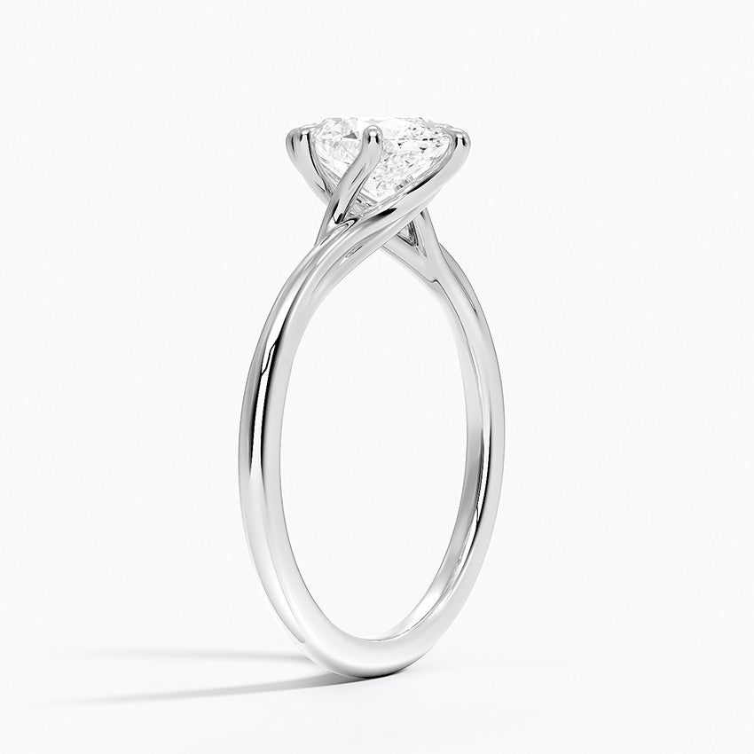 Delilah Twist Solitaire Ring Platinum Oval Engagement Ring