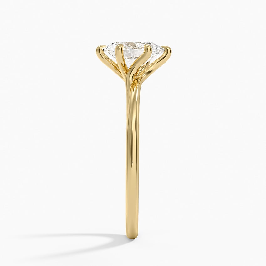 Delilah Twist Solitaire Ring Yellow Gold 18k Oval Engagement Ring