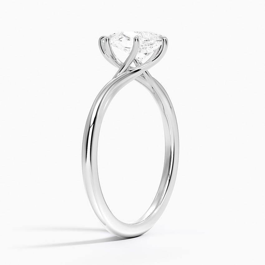 Delilah Twist Solitaire Ring Platinum Pear Engagement Ring