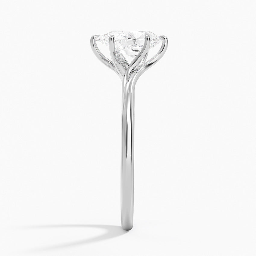 Delilah Twist Solitaire Ring Platinum Pear Engagement Ring