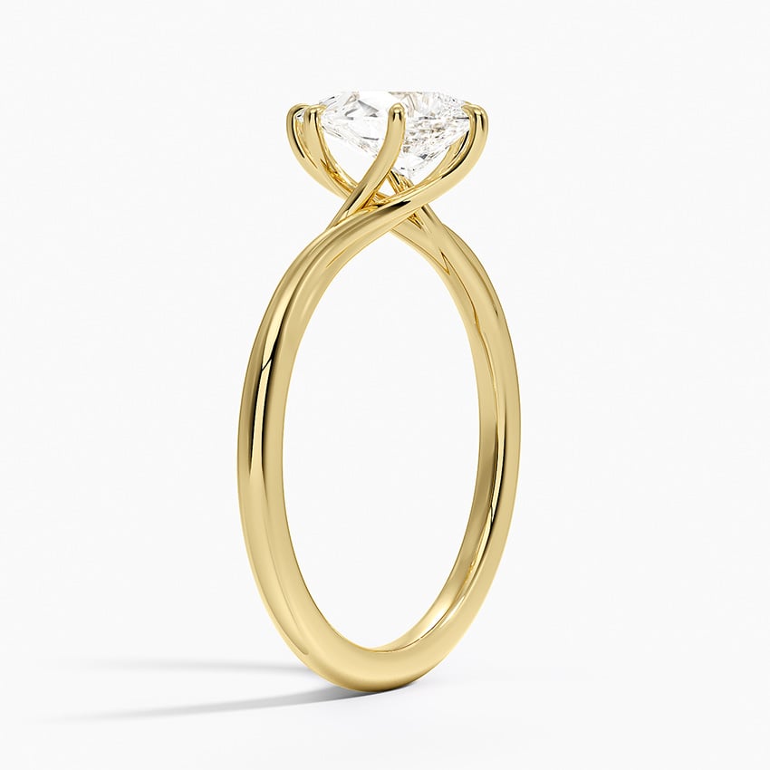 Delilah Twist Solitaire Ring Yellow Gold 18k Pear Engagement Ring