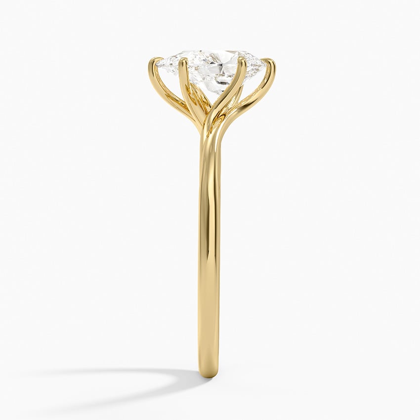 Delilah Twist Solitaire Ring Yellow Gold 18k Pear Engagement Ring