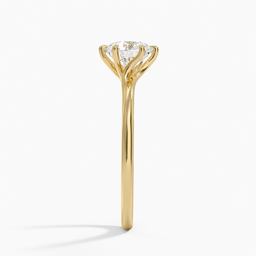 Delilah Twist Solitaire Ring Yellow Gold 18k Round Engagement Ring