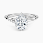 Delilah Twist Solitaire Ring Platinum Pear Engagement Ring