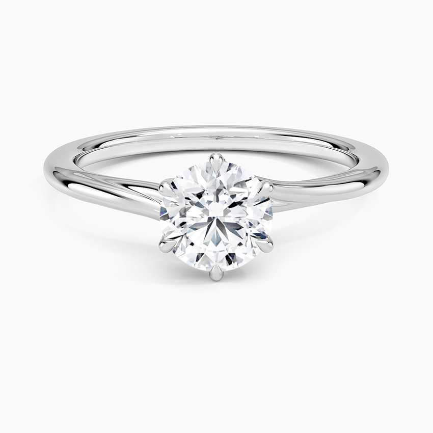 Delilah Twist Solitaire Ring Platinum Round Engagement Ring