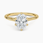 Delilah Twist Solitaire Ring Yellow Gold 18k Oval Engagement Ring