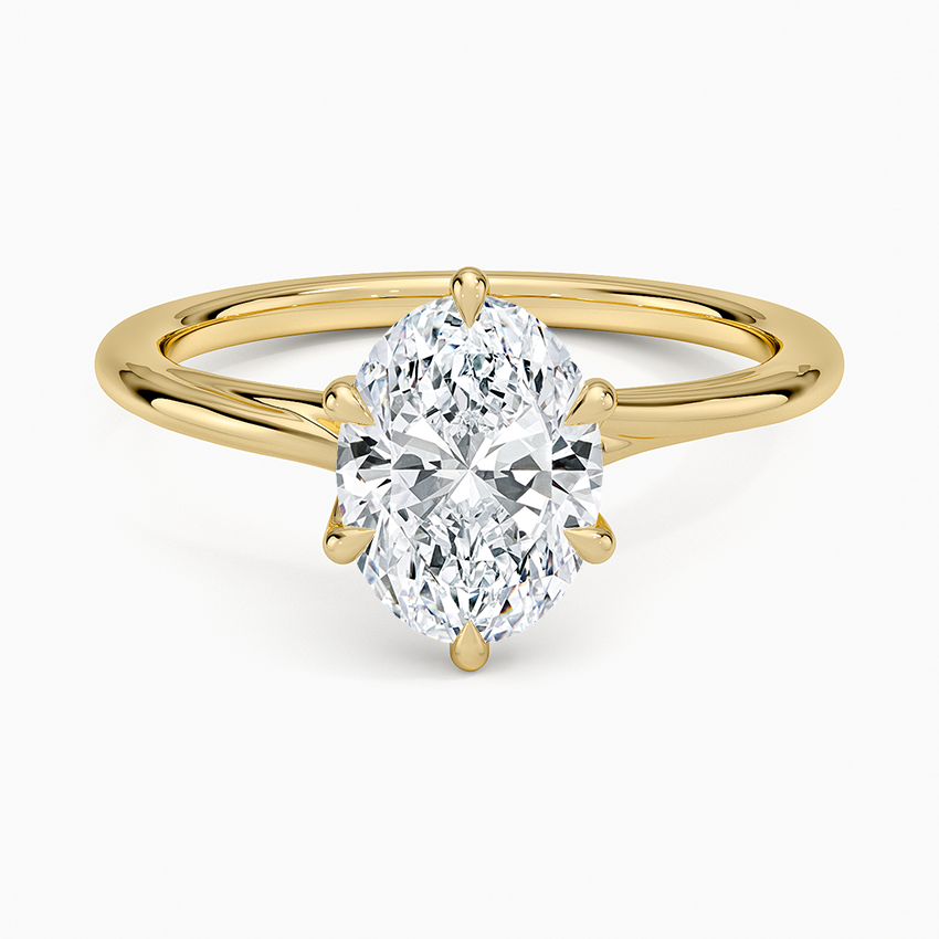 Delilah Twist Solitaire Ring Yellow Gold 18k Oval Engagement Ring