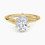 Delilah Twist Solitaire Ring Yellow Gold 18k Pear Engagement Ring
