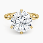 Delilah Twist Solitaire Ring Yellow Gold 18k Round Engagement Ring