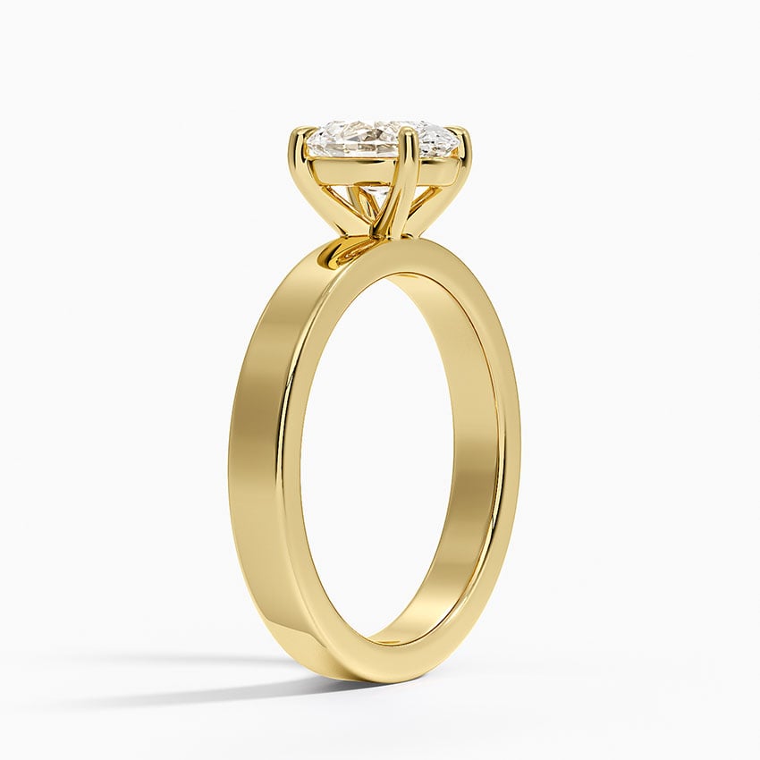 Peyton 3mm Solitaire Ring Yellow Gold 18k Oval Engagement Ring