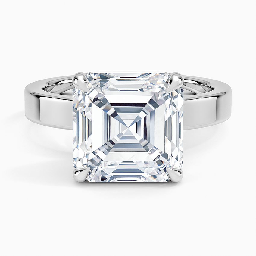 Peyton 3mm Solitaire Ring Platinum Asscher Engagement Ring