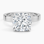 Peyton 3mm Solitaire Ring Platinum Cushion Engagement Ring