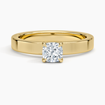 Peyton 3mm Solitaire Ring Yellow Gold 18k Cushion Engagement Ring