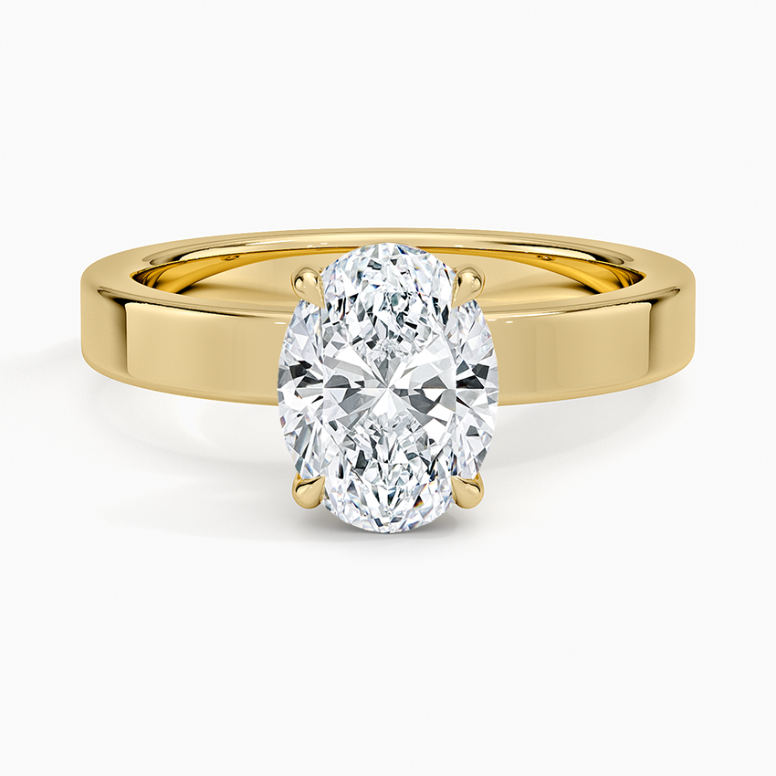 Peyton 3mm Solitaire Ring Yellow Gold 18k Oval Engagement Ring