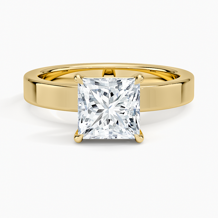 Peyton 3mm Solitaire Ring Yellow Gold 18k Princess Engagement Ring