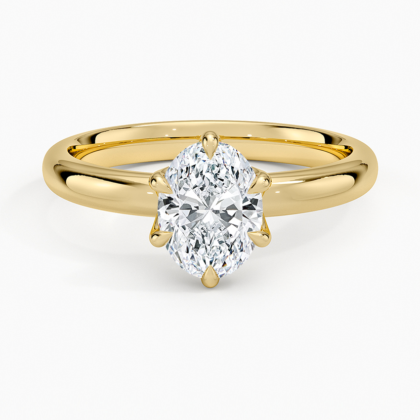 Esme 2.5mm Solitaire Ring Yellow Gold 18k Oval Engagement Ring