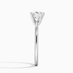 Six-Prong Petite Comfort Fit 1.5mm Solitaire Ring Platinum Heart Engagement Ring