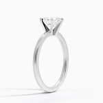 Six-Prong Petite Comfort Fit 1.5mm Solitaire Ring Platinum Oval Engagement Ring