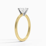 Six-Prong Petite Comfort Fit 1.5mm Solitaire Ring Yellow Gold 18k Oval Engagement Ring