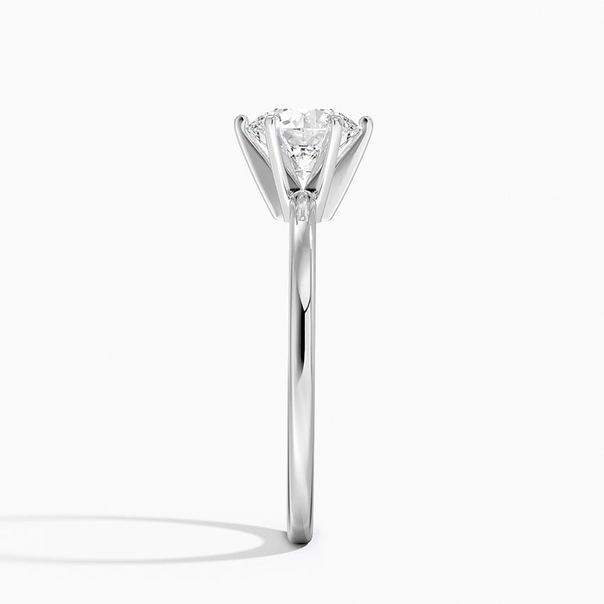 Six-Prong Petite Comfort Fit 1.5mm Solitaire Ring Platinum Round Engagement Ring