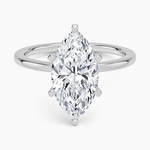 Six-Prong Petite Comfort Fit 1.5mm Solitaire Ring Platinum Marquise Engagement Ring