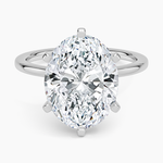 Six-Prong Petite Comfort Fit 1.5mm Solitaire Ring Platinum Oval Engagement Ring