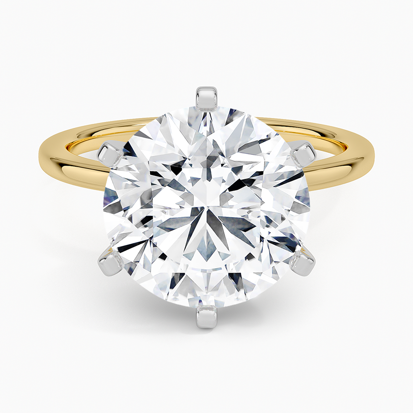 Six-Prong Petite Comfort Fit 1.5mm Solitaire Ring Yellow Gold 18k Round Engagement Ring