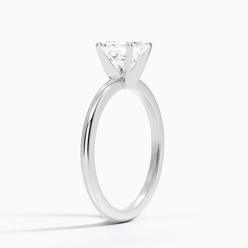 Four-Prong Comfort Fit 1.5mm Ring Platinum Asscher Engagement Ring