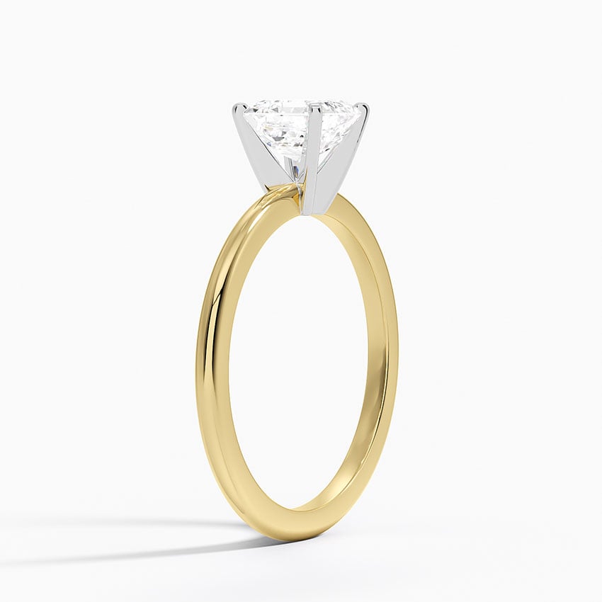 Four-Prong Comfort Fit 1.5mm Ring Yellow Gold 18k Asscher Engagement Ring