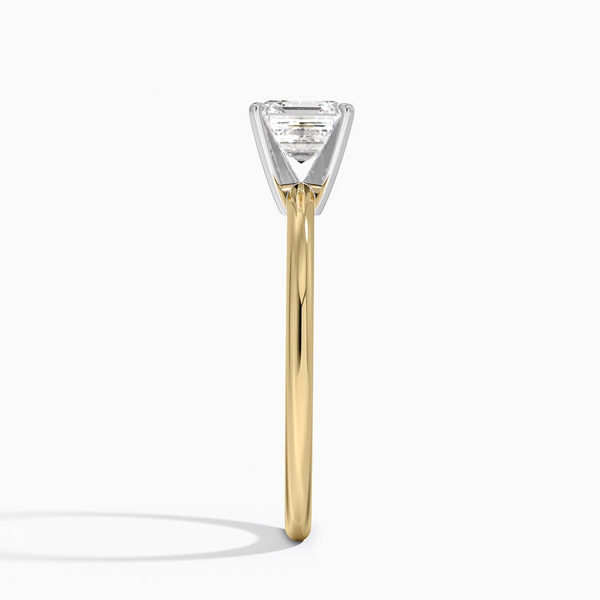 Four-Prong Comfort Fit 1.5mm Ring Yellow Gold 18k Asscher Engagement Ring
