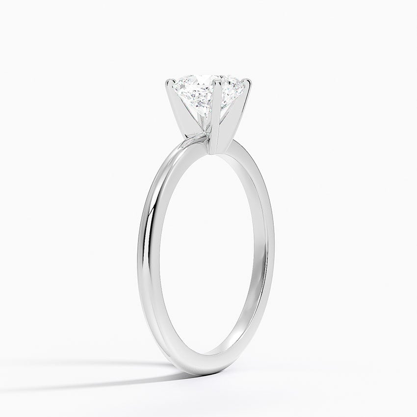 Four-Prong Comfort Fit 1.5mm Ring Platinum Cushion Engagement Ring